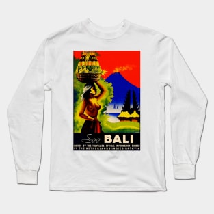 See Bali in the Netherland Indies - Vintage Travel Poster Long Sleeve T-Shirt